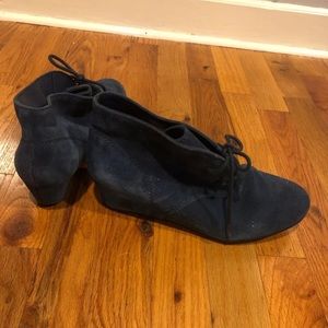 Navy heeled booties